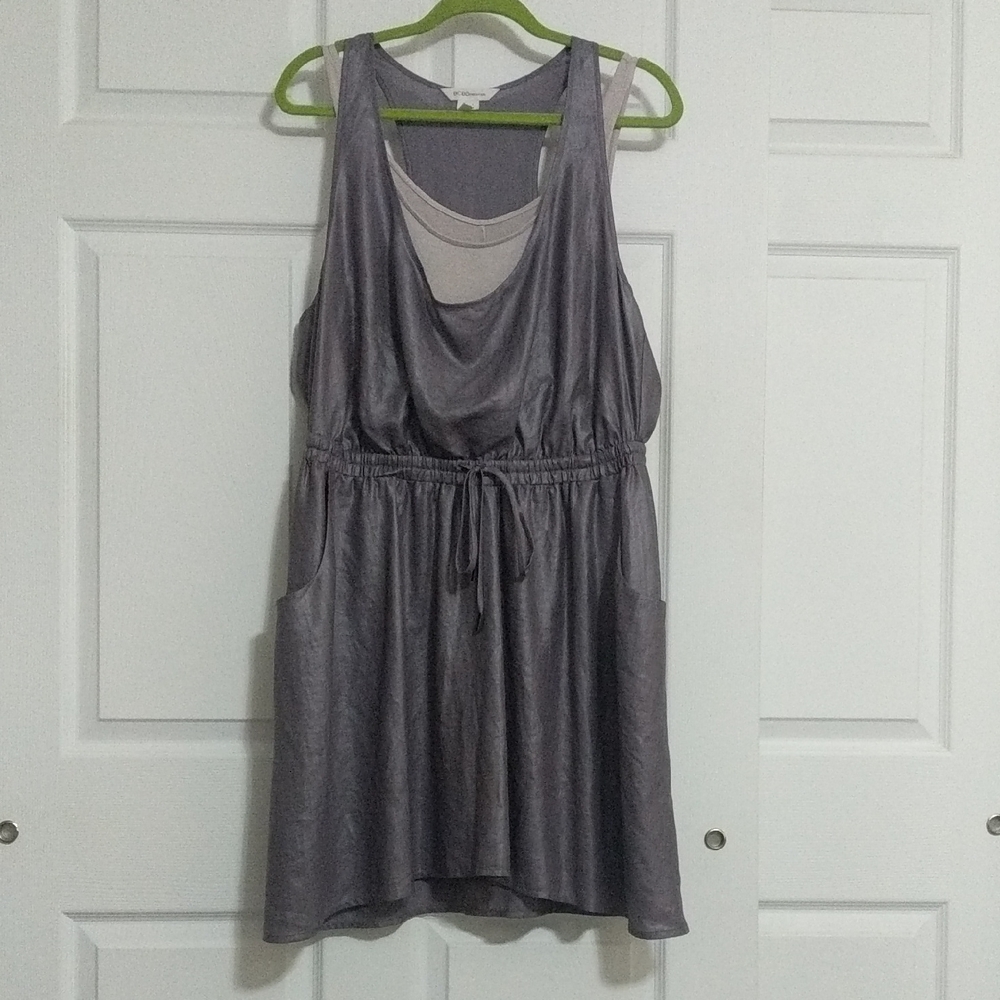 BCBGeneration Layered Tank Drawstring Dress. Size: Large